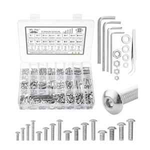 Mr. Pen- Nuts and Bolts Assortment Kit, 810 pcs, Stainless Steel, M3 M4 M5 M6 Button Head Socket Cap, Stainless Steel Bolts and Nuts Kit with Clear Storage Box (810 pcs, M3 M4 M5 M6)