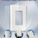 2 x 4-Pack Hammered Decorator Wall Plates, for Receptacle, Dimmer Switch, GFCI Outlet, Pure White Outlet Cover Plate, Durable Metal, 3.15''*4.88'', Midsize