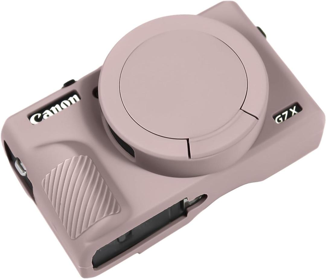 Easy Hood Case for Canon Powershot G7 X Mark III Digital Camera, Soft Silicone Protective Cover with Removable Lens Cover for Canon Powershot G7X Mark III DSLR Camera (Tiffany Pink)