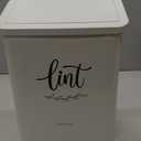 Perfnique Magnetic Lint Bin for Laundry Room with Lint Brush, Wall Mounted Lint Holder Trash can with lid for Dryer, Modern Farmhouse Rustic Metal Laundry Room Storage Organization and Decor(White)