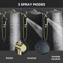 Veken 11.8" Rain Shower Head with Handheld, High Pressure Handheld Shower with Multi Spray Modes, Rainfall Combo with Metal Extension Arm, Detachable Dual Showerhead, Bathroom Decor, Gold
