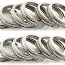 Stamped Stainless Steel Wide Mouth Mason Jar Replacement Rings/Bands/Tops | Durable & Rustproof | for Pickling, Canning, Storage (12 Pack)