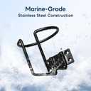 marinexplore 4 Pcs Cup Holders for Boat,Stainless Steel Wall Mounted Cup Holder for Drinks,Black Ring Cup Holder Drink Holder for Marine Boat,Pontoon,Yacht,Truck,RV,Tractor