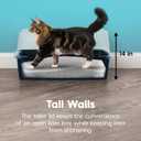 IRIS USA Cat Litter Box XX-Large Open Top with High Sided Walls Tall Scatter Shield Scoop Included Easy Clean Plastic Pan for Big Cats Kittens Multi-Cat Households 30"L x 20"W x 14"H Navy