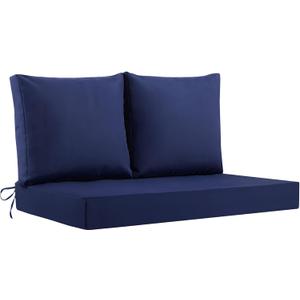 Outdoor Loveseat Cushions Waterproof, 46264 Inch, Fade Resistant Patio Loveseat Cushions for Outdoor Furniture, Outdoor Couch Cushions Set for Bench, Wicker Furniture, Swing, Navy Blue