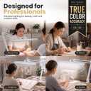 Neatfi Pro Series LED Desk Lamp – True Color Accuracy (CRI 95) | 2,200 Lumens, 24W | 23" Shade | Dimmable | Professional Light for Artists, Crafters, Home & Office (White, Non-CCT with Clamp)