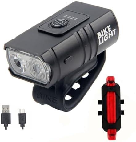 Bike Light Set USB Rechargeable Light Waterproof Front Cycling Tale Black Bike Set