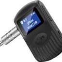 COMSOON Bluetooth Receiver with LCD Screen, Portable 3.5mm AUX Bluetooth 5.0 Adapter for Car/Home Stereo/Speaker/Wired Headphones, Noise Cancelling/Hands-Free Calling/Music Streaming-Black