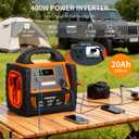 2400A Car Battery Jump Starter and Portable Power Station Starts 8.0L Gas & 8.0L Diesel 6-in-1 Jump Starter with Air Compressor 100 PSI Tire Inflator 400 Watt Inverter AC/DC/USB Outlets