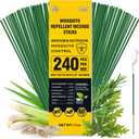 BugBai® Mosquito Repellent Outdoor Patio, 240 PCS Natural Plant-Based Citronella Oil Incense Sticks Indoor Home Pet Family Safe, DEET Free Bug Insect Control Repellent for Yard Garden Camping Fishing, 240 Count