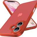 for iPhone 17 Case, [Ribbed Non-Slip Sides] [Military-Grade Drop Protection] [Full Camera Protection] Anti-Yellow Soft-Touch Shockproof Slim Phone Case for iPhone 17, Red