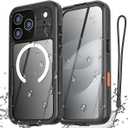 AICase Waterproof Case for iPhone 17 Pro Max+MagSafe Support Clear Water Proof Snowproof/Dustproof/Shockproof,IP68 Certified 360 Full Body Protection Fully Sealed Underwater for iPhone 17 Pro Max_2 (Black)