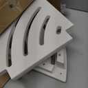 Apolimi HDPE Corner Shower Stool,Shower Bench Seat with Storage Shelf for Shaving Legs Plastic Spa Bath Step Foot Rest for Bathroom Small Place (White)