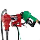 Fill-Rite FR1210HA1 12V 15 GPM Fuel Transfer Pump with Discharge Hose & Automatic Nozzle, Green - Gasoline, Diesel, Kerosene, Ethanol & Methanol Blends & Biodiesel