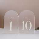 JINMURY Frosted Arch Table Numbers for Wedding Reception, 10 Pack 5x7" Frosted Arch Acrylic Signs with Holder Acrylic Table Numbers 1-10, Perfect for Centerpiece Wedding Reception