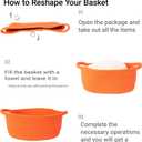 TORMAYS HOME Decorative Small Gift Basket with Ribbon and Bag, 12"x8"x5" Cotton Rope Woven Storage Bin, Newborn Gift Basket, Nursery Room Organizer  White (Orange)