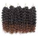 GoGo Curl Crochet hair 14inch Beach Curl Crochet hair Bohemian Crochet Braids Ombre Brown Deep Wave Braiding hair Extensions (14inch,7Packs,1B/30)
