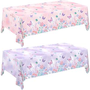 Gatherfun Butterfly Birthday Party Supplies: Butterfly Decorations with 2 PCS Disposable Plastic Tablecloths, for Kid's Birthday Party Decorations, Size 54x 108