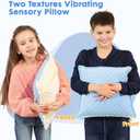 Bmag Sensory Vibrating Pillow for Autistic Kids and Adults,13 x 13 Sensory Toy Gift with Textured Therapy Stimulation Bumps Relief Stress Item for Toddler - Blue and Yellow, Medium