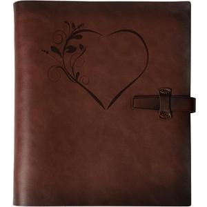 Photo Album 4x6 200 Photos, Genuine Leather Photo Albums with Writing Space with 30 Writing Paper, Travel Family Wedding Kids Graduation Ultrasound Baby Picture Album Scrapbook Photo AlbumLOVE (Heart)