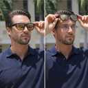yodo Fit Over Glasses Sunglasses with Polarized Lenses for Men and Women,Leopard Frame Light Gold Lens