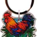 Westmon Works Key West Rooster Keychain Acrylic Fob and Metal Ring Souvenir with Legend Card Souvenir of the Florida Keys, Made in the USA