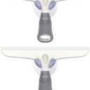 MR.SIGA Multi-Purpose Silicon Squeegee for Window, Glass, Shower Door, Car Windshield, Heavy Duty Window Scrubber, Includes Suction Hook, 10 inch, White & Gray, 2 Pack