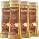 Caress Body Wash for Women, Shea Butter & Brown Sugar, Hydrating and Exfoliating Shower Gel for Gorgeous Radiant Skin, 20 fl oz, 4 Pack