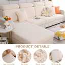 Sofa Covers Soothing Home Sofa Covers Sofa Hero Covers Couch Cushion Covers for Dogs Stretch Couch Covers Slipcovers for Couches and Sofas (Wheat-Ocean Blue,Large Single Seat Cover)