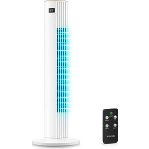 Tower Fan for Bedroom, Quiet Oscillating Floor Fans with 70°, Remote Control, 3 Modes, 3 Speeds, 12H Timer, 30" Bladeless Standing Fan for Home, Office, Living Room, White, Large