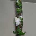 3 Pcs Artificial Greenery Stems Plants with Blue Roses Flowers 29.5" Faux Branches for Vase Filler Fake Ficus Twig Plants for Home Office Party Wedding Shop Spring Summer Fall Decoration