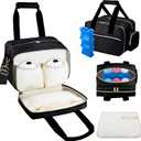 Breastmilk Cooler Bag with Ice Pack, Wearable Breast Pump Storage Bag, Insulated Bottle Travel Bag Compatible with Momcozy/Elvie/Willow, Fits 6 Baby Bottles up to 9 Ounce with Shoulder Strap, Black