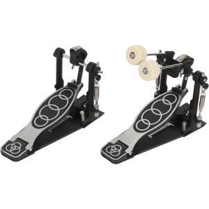 Powerful Double Drum Pedal, Adjustable Tension, Anti Slip Bass Jazz Drum Pedal with Versatile Compatibility Pedals for Drum Set and Electronic Drums (Black)