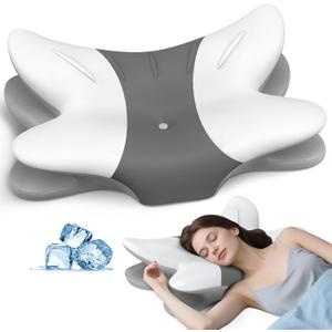 Cervical Neck Pillow for Pain Relief - Ergonomic Pillow Memory Foam Pillows for Sleeping, Cooling Orthopedic Neck Support Pillow, Contour Cervical Pillow Bed Pillow for Back Stomach Sleepers