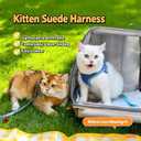 Escape Proof Cat Harness and Leash, Cat Collars, Harnesses & Leashes, Escape-Proof Cat Harness Set, Adjustable Step-in Pet Harness for Walking for Cats/Dogs (Blue, L)