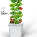 Hydroponics Growing System, 30-Plant Indoor Hydroponic Tower with Pump System, Plants Germination Kit, Smart Aeroponic Herb Garden, Vertical Hydroponic System for Gardening Lover (No Seed) (White)