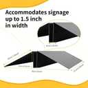 Metal Floor Stand Sign Holder Base, 36" Wide M Mount Holder, Up to 72" Tall Graphic Display Floor Stand, Fit for Foam Board, Composite Board, Acrylic Glass Sign, Base Only, (36 inches)