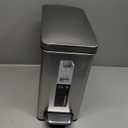 simplehuman 10 Liter / 2.6 Gallon Stainless Steel Bathroom Slim Profile Trash Can, Brushed Stainless Steel