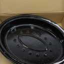 16 Inch Roasting Pan with Lid - Covered Oval Roaster - Enamel Carbon Steel Roaster Pot - Excellent Heat Distribution and Non-sticky - for Turkey Chicken Meat & Vegetables -Birthday and Holiday gifts