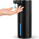 Automatic Soap Dispenser Liquid Touchless: 13.52oz/400ml Wall USB Rechargeable - 4-Level Adjustable Modern Electric Hand Soap Dispenser - Kitchen Bathroom Kids Family Black (Black Gel Typ)