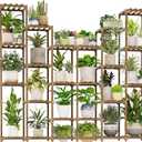 22 Tiers Plant Shelf for Plants Large Indoor Plant Stand Plant Rack Extra Large Wood Plant Stands for Hanging Plant Holder for Patio Balcony Garden