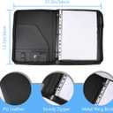 Zippered Portfolio 3 Ring Binder with 8 Pockes, Leather Business Padfolio with Zipper, A4 Document Binder Organizer for School Office