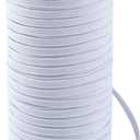 Coopay 100 Yards Length 1/4" Width Elastic Bands Flat Elastic Cord Rope Heavy Stretch Spool Knit for Sewing DIY Projects, Arts & Crafts (White, 1/4 Inch)