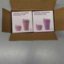 2Pcs Collapsible Cup for Traveling, Collapsible Silicone Travel Cup for Hot and 2 Drinks, Leak Proof Silicone Folding Travel Coffee Mug for Camping & Hiking, BPA Free 12oz Purple