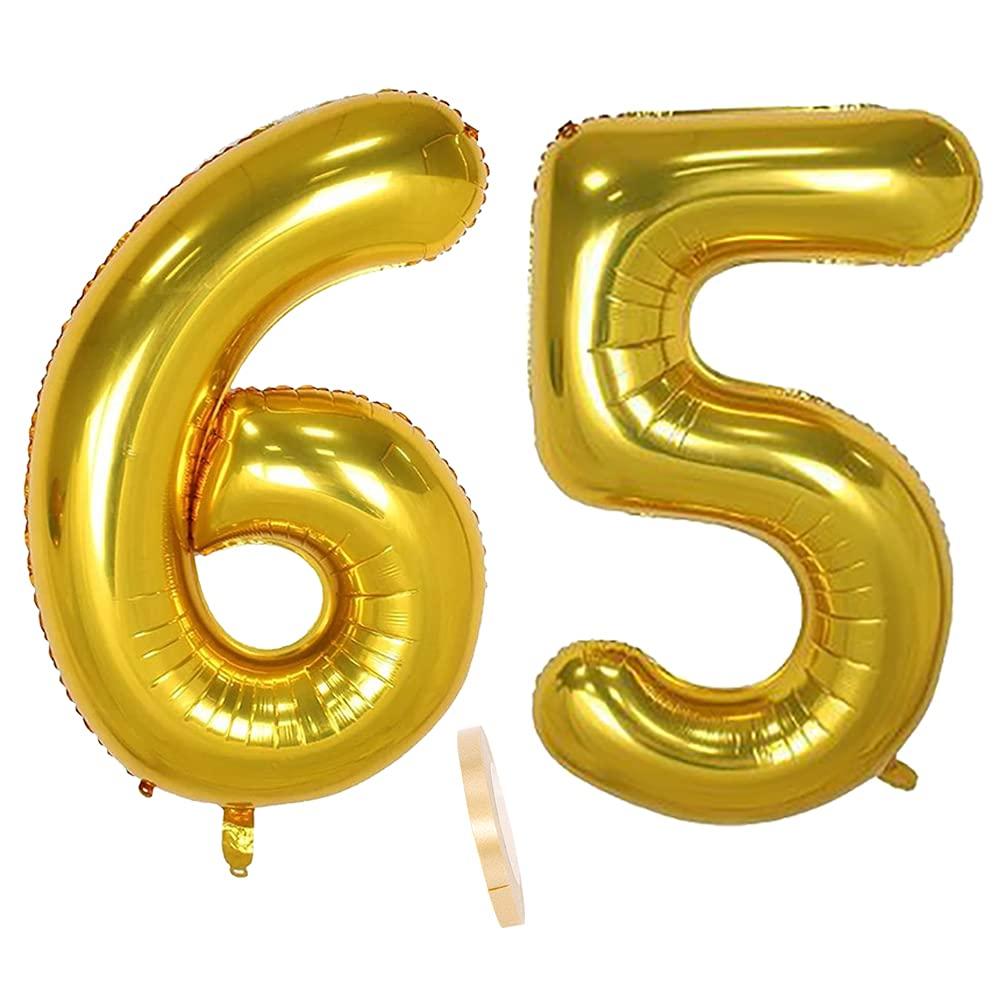 Gold inflatable balloon "65"