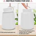 Soap Dispenser Ceramic with Easy-to-Press Pump Hand Lotion Liquid Dispenser for Shampoo Bathroom Kitchen 12 oz White