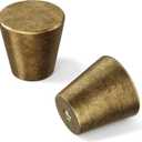 homdiy 10 Pack Antique Brass Cabinet Knobs Drawer Knobs Vintage Small Drawer Pulls Round Kitchen Cabinet Hardware