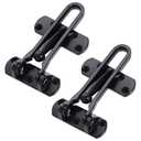 Topbuti Home Security Door Lock, 2 Pack Latch Guard Clasp Front Door Locks for Kids, Home Reinforcement Lock for Swing-in Doors, Hotel Door Latches, Thicken Solid Aluminium Alloy (Black)