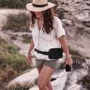 2 x VKIOIP Unisex Fanny Pack Waist Belt Bag with Adjustable Strap,Hands Free Crossbody Fanny Bag with Zipper for Woman and Man,for Hiking,Running,Sports Gifts(Black)