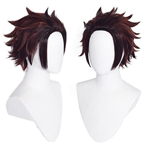Short Wavy Dark Red Wig Anime Wig Halloween Costume Party Cosplay Wig
